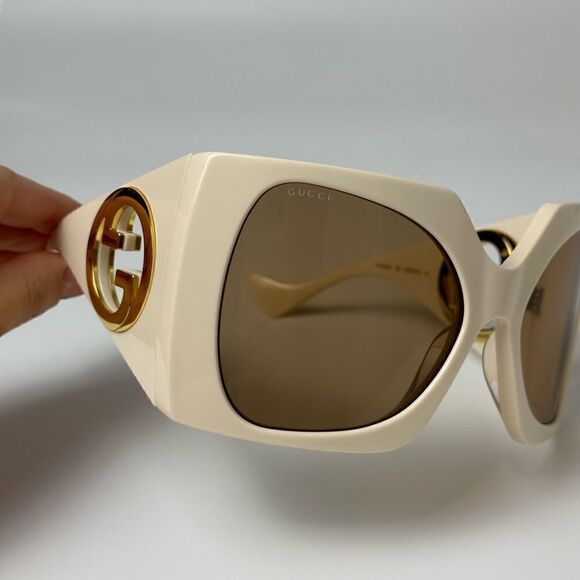 GUCCI Sunglasses GG1255S 002 Ivory White Brown Women NEW - Picture 12 of 12